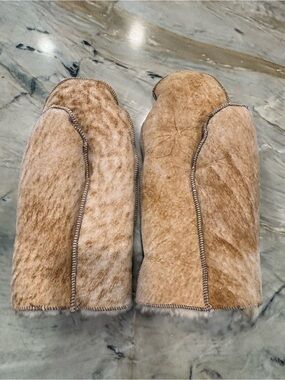 Shearling Mittens, appears hand stitched